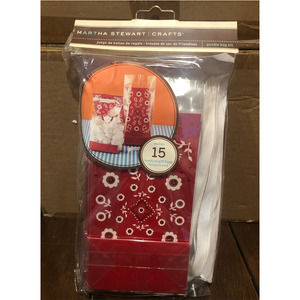 NWT MARTHA STEWART CRAFTS RED GOODIE BAG KIT MAKES‎ 15 MEDIUM BAGS